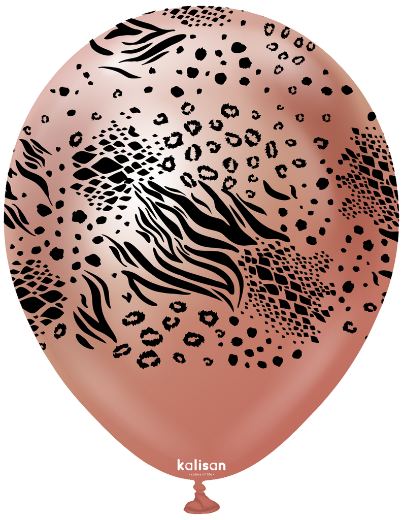 12" Balloons Printed Mutant Safari Mirror Rose Gold Kalisan (25 Per Bag)