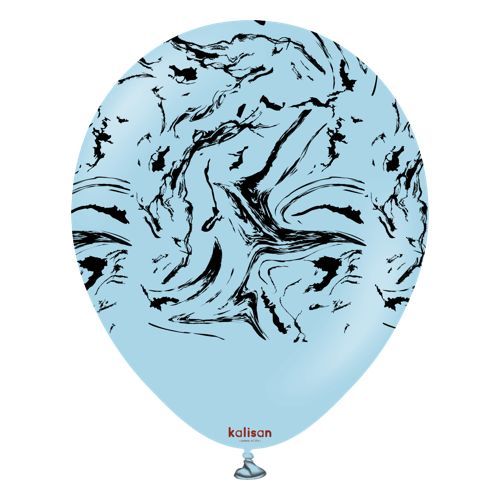 12" Kalisan Nebula Print Macaron Blue Latex Balloons (25 Per Bag)