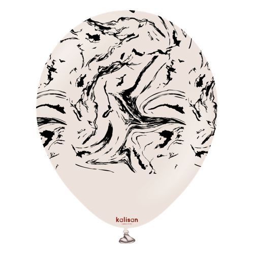12" Kalisan Nebula Print White Sand Latex Balloons (25 Per Bag)
