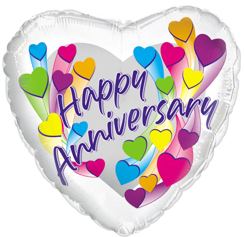 18" Happy Anniversary Multi Colors Balloon
