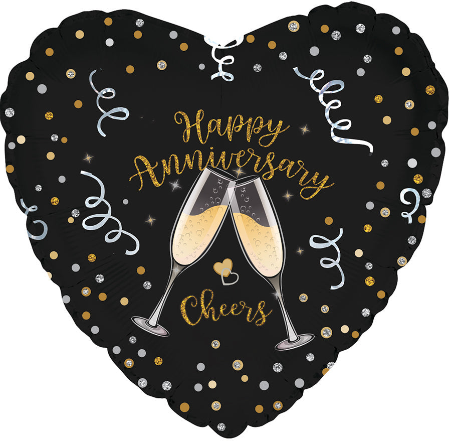 Uninflated 17" Anniversary Flutes Foil Balloon Brand Name CTI Industries Corporation of Lake Barrington IL