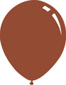A simple illustration of a 26" Deco Deep Rose (Misty Rose) Decomex latex balloon by Decomex, featuring a brownish-pink tone, small tied end at the bottom, and two white highlights on the upper right to indicate shine.