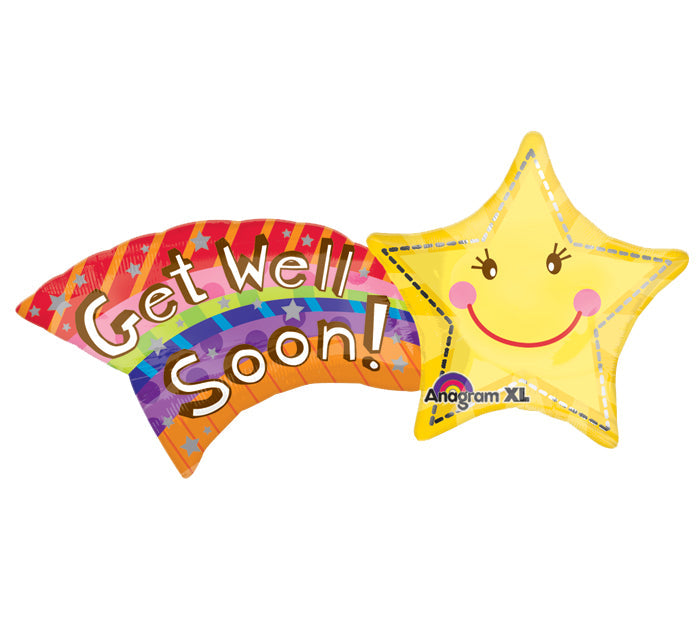 27" Get Well Shooting Star SuperShape Balloon