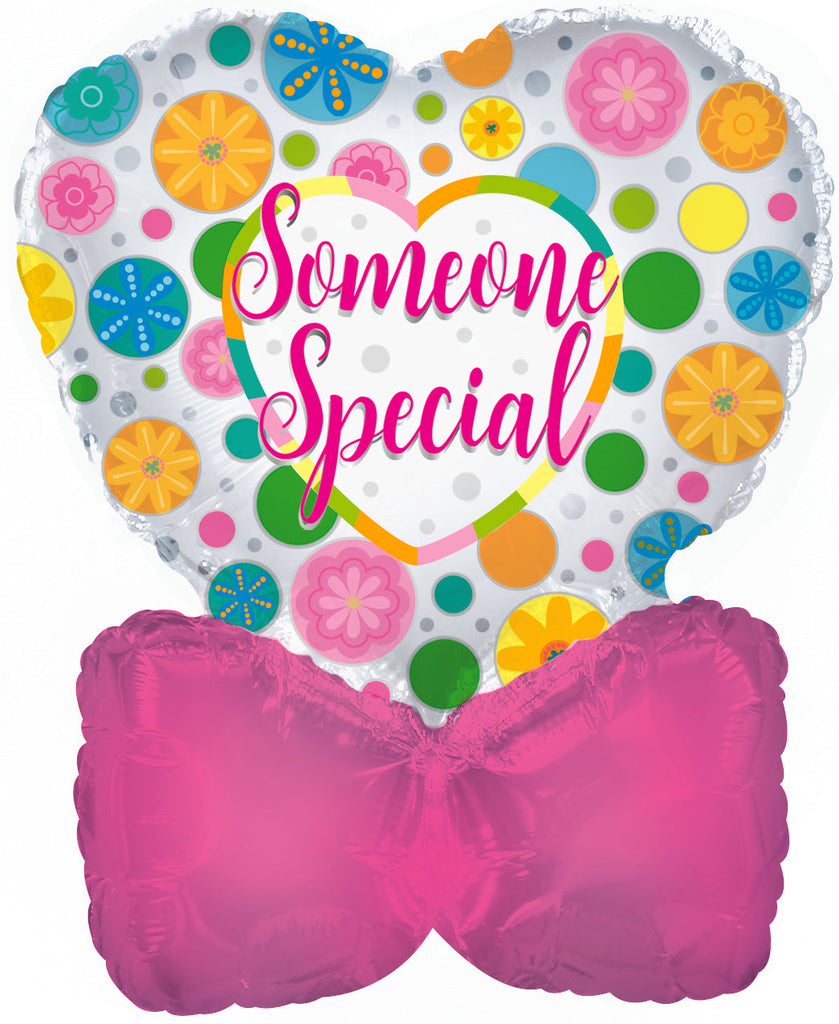 10.5" Airfill Only Special Heart With Bow Foil Balloon
