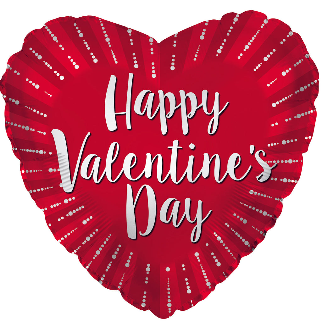 9" Airfill Only Happy Valentine's Day Bursting Heart Foil Balloon