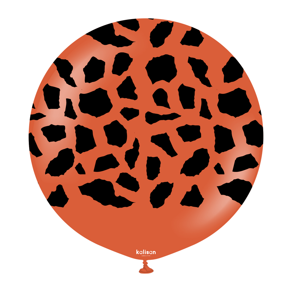 24" Latex Printed Balloons (Giraffe) Rust Orange (1 Per Bag)