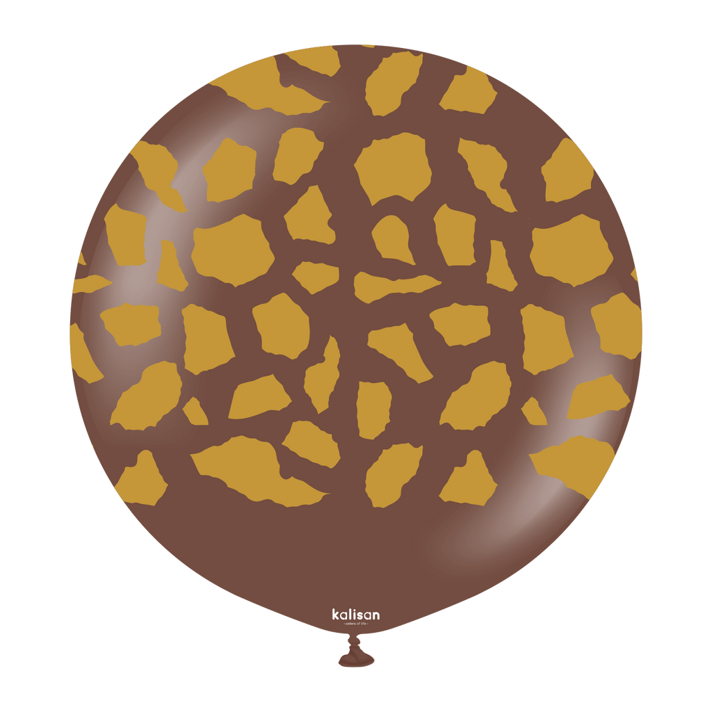 24" Latex Printed Balloons (Giraffe) Chocolate Brown (1 Per Bag)