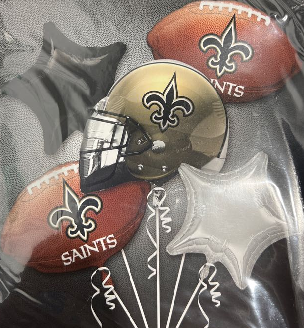 Saints NFL Football 5 Balloon Bouquet