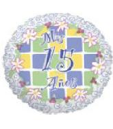 9" Airfill Only Quince Anos Swirl Daisies Balloon (Spanish)