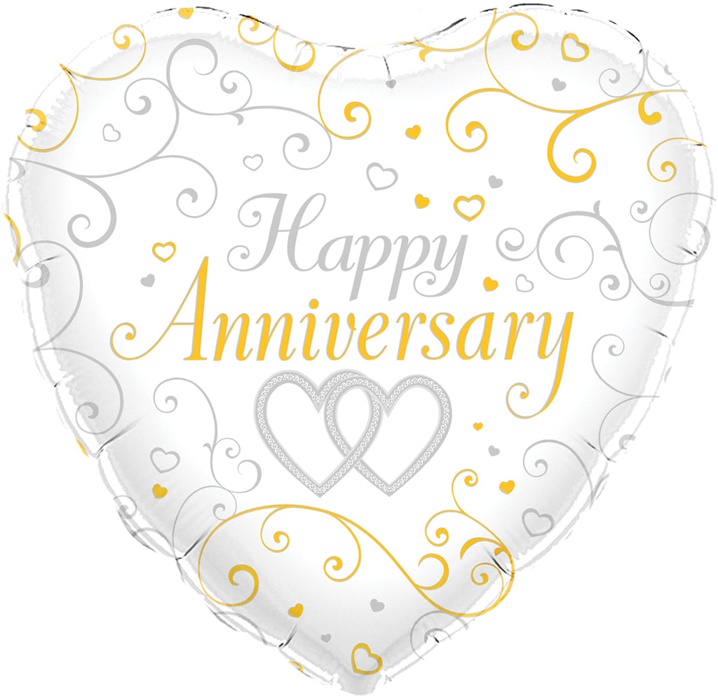 18" Happy Anniversary Oaktree Foil Balloon
