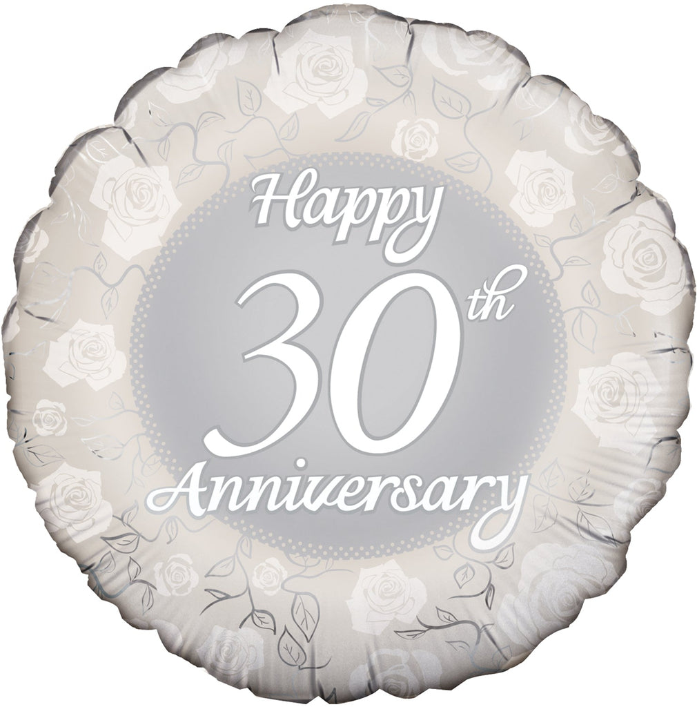 18" Happy 30th Anniversary Oaktree Foil Balloon