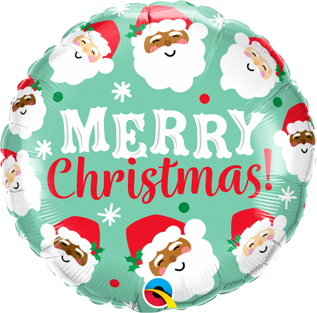 18" Ho Ho Ho Christmas Santas Foil Balloon