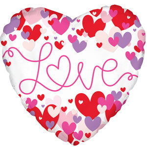 27" Love Script Heart Foil Balloon