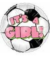 9" Airfill Only Its a Girl Soccer Ball Balloon