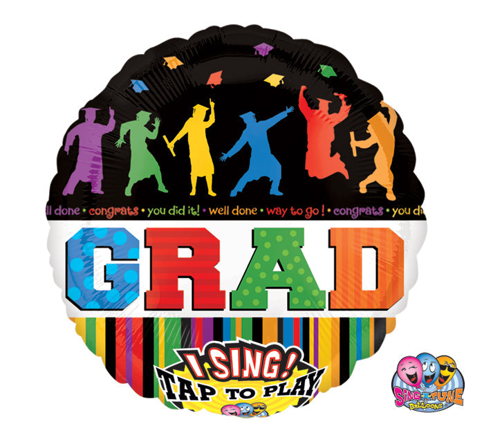 28" Singing Balloons Celebrate Grad
