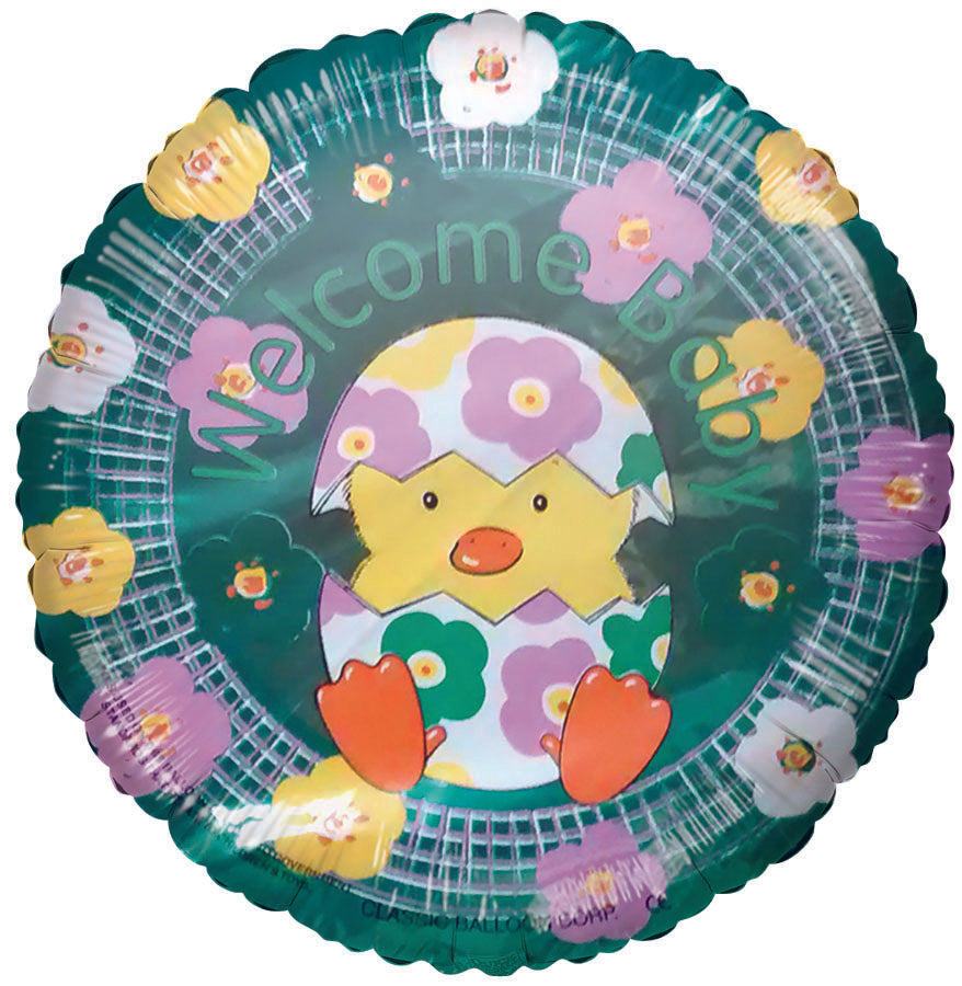 9" Airfill Only Balloon Welcome Baby Chick Floral