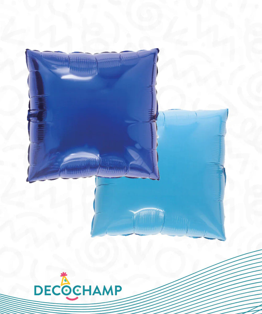 24 Inches Manufactured for Decochamp Brand Deco Square (2 Balloons Per Package) Baby Blue & Navy Blue Balloon