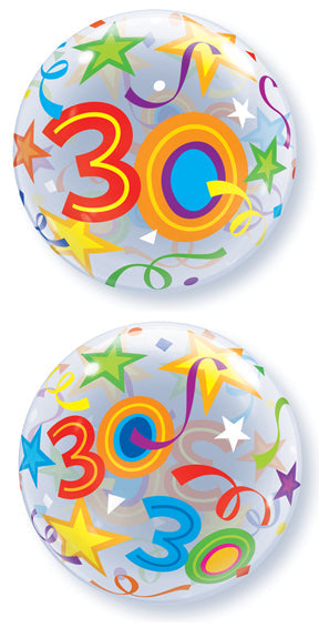 22" 30 Brilliant Stars Plastic Bubble Balloons