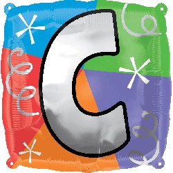 18" Designer Square Letter Balloon "C"
