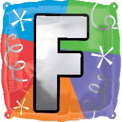 18" Designer Square Letter Balloon "F"