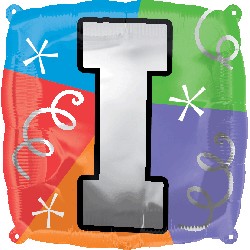 18" Designer Square Letter Balloon "I"