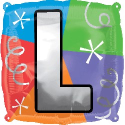 18" Designer Square Letter Balloon "L"