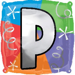 18" Designer Square Letter Balloon "P"