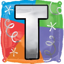 18" Designer Square Letter Balloon "T"