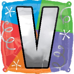 18" Designer Square Letter Balloon "V"
