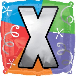 18" Designer Square Letter Balloon "X"