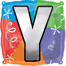 18" Designer Square Letter Balloon "Y"
