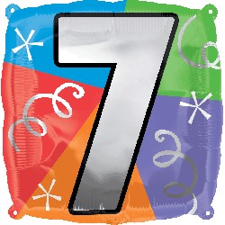 18" Designer Square Number Balloon "7"