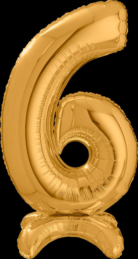25" Number Standup 6 Gold Foil Balloon
