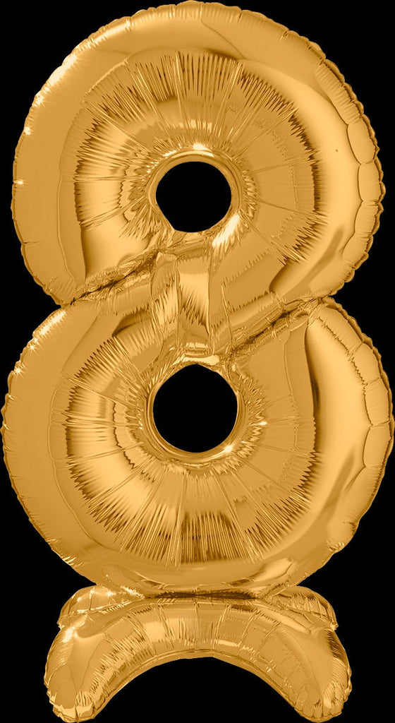 25" Number Standup 8 Gold Foil Balloon