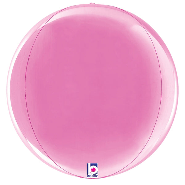15" Multi-Sided (22" Deflated) Dimensionals Fuchsia Globe Foil Balloon