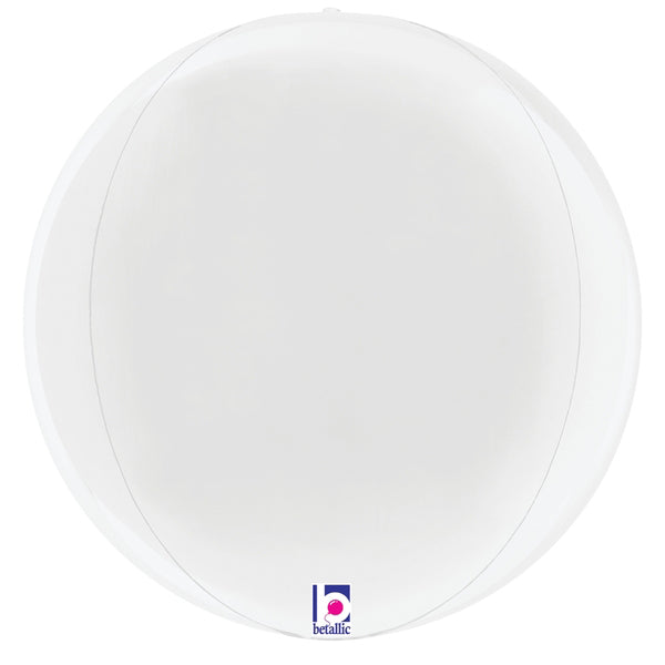 15" Multi-Sided (22" Deflated) Dimensionals White Globe Foil Balloon