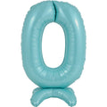 25" Number Standup 0 Pastel Blue Foil Balloon