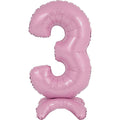 25" Number Standup 3 Pastel Pink Foil Balloon