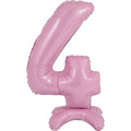 25" Number Standup 4 Pastel Pink Foil Balloon