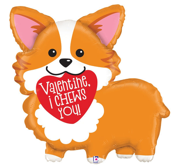 35" Valentine Corgi Foil Balloon