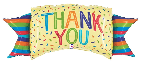 46" Foil Shape Thank You Banner Foil Balloon