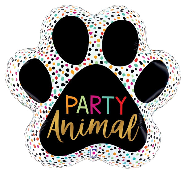 31" Foil Shape Party Animal Paw Foil Balloon