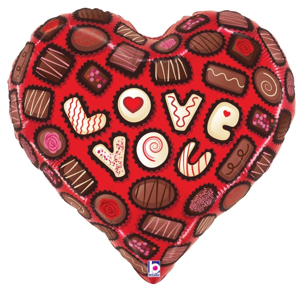 23" Foil Shape Love You Chocolates Foil Balloon