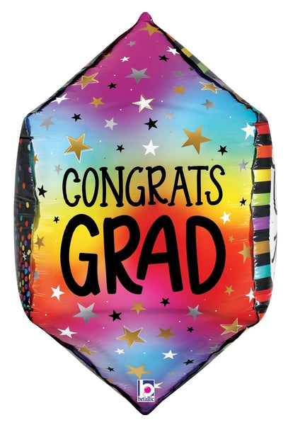 22" Multi-Sided Dimensional Colorful Grad Foil Balloon