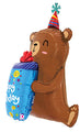 Uninflated 34" Birthday Smiley Gift Bear Foil Balloon Made By Betallic LLC St. Louis, MO