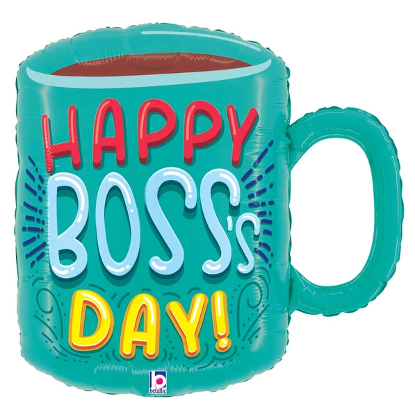 Uninflated 22 Inches Foil Balloon Shape Boss's Day Coffee Manufacturered By Betallic