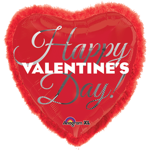 32" Doo-Dads Silver & White Happy Valentines Day Balloon