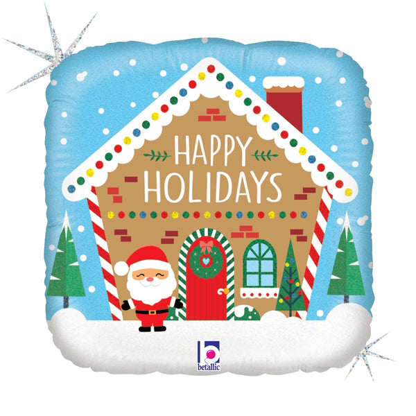 18" Foil Holographic Home For The Holidays Foil Balloon