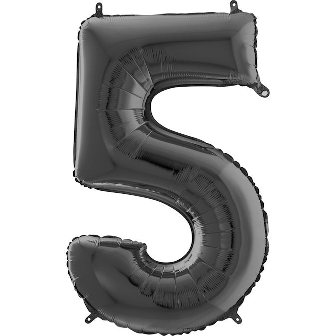 26" Midsize Foil Shape Balloon Number 5 Black
