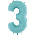 26" Midsize Foil Shape Balloon Number 3 Pastel Blue